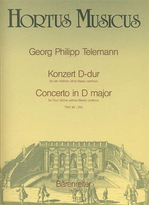 Telemann, G.P.: Concerto in D major (4 Violins) Barenreiter