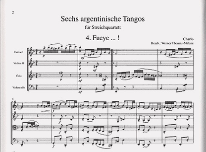 Thomas-Mifune: 6 Argentinian Tangos Vol.2 (string quartet)
