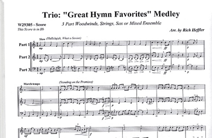 Heffler, Rich: Great Hymn Favorites Medley (2 violins & cello)