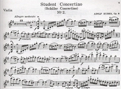 Huber: Student Concertino in G Major Op.6#2 (violin/piano)