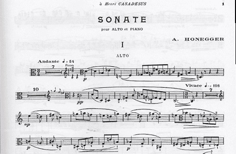 Honegger, Arthur: Sonata for Viola and Piano