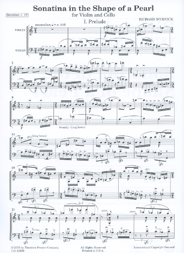 Wernick, Richard: Sonatina in the Shape of a Pearl (violin & cello)