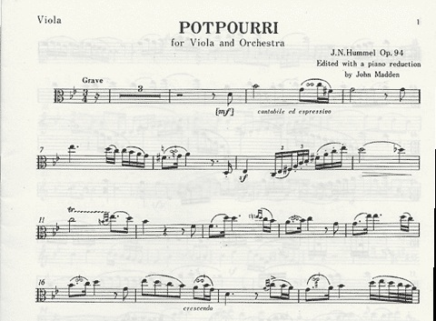 Hummel, J.N.: Potpourri Op.94 (viola & piano)