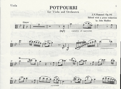 Hummel, J.N.: Potpourri Op.94 (viola & piano)