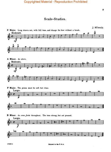 Hrimaly, J.: Scale-Studies for the Violin (violin) Schirmer
