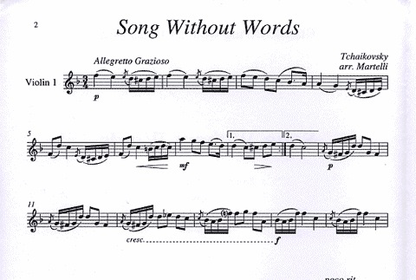 Tchaikovsky, P.I. (Martelli): Song Without Words (string quartet)