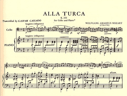 Mozart, W.A. (Cassado): Alla Turca (cello & piano)