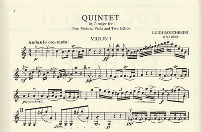 Boccherini, Luigi: Quintet in C major (2 violins, viola, 2 cellos)