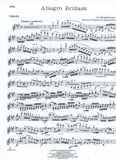 Ten Have, W. (Perlman): Allegro Brillant Op.19 (violin & piano)