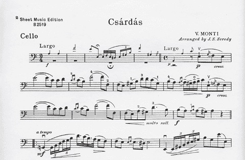 Monti (Seredy): Csardas (cello & piano)