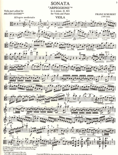 Schubert, Franz (Katims): Sonata in A minor ''Arpeggione''  IMC
