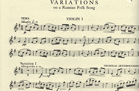 Glazunov, Lyadov, Rimsky-Korsakov, Scriabin: Variations on a Russian Folk Song (string quartet)