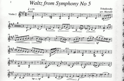 Tchaikovsky, P.I. (Martelli): Waltz from Symphony No. 5 (string quartet)