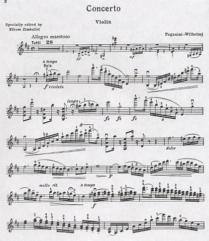 Paganini, Niccolo: Concerto #1 in D-first movement (violin & piano)