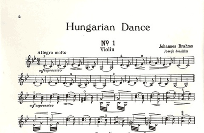 Brahms, Johannes (Joachim): Hungarian Dances Vol.1 #1-5 (violin & piano)
