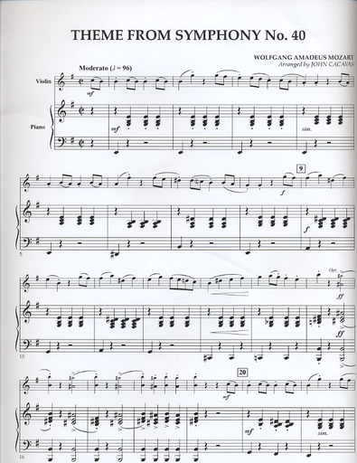 Mozart, W.A. (Cacavas): Theme from Symphoy No. 40 (violin & piano)