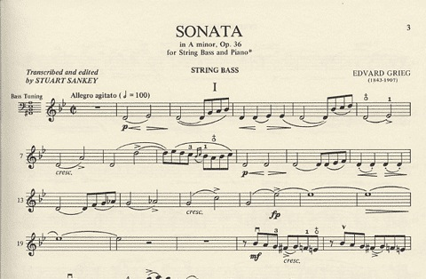 Grieg, Edvard: Sonata Op.36 (bass & piano)