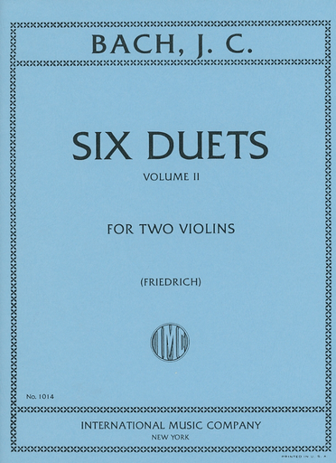 Bach, J.C. (Friedrich): Six Duets, Volume II (two violins)