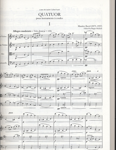 Ravel, Maurice (Nichols, ed.): String Quartet in F major