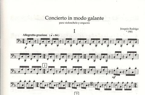 Rodrigo, J.: Concierto in Modo Galante (cello and piano)