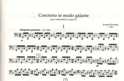 Rodrigo, J.: Concierto in Modo Galante (cello and piano)