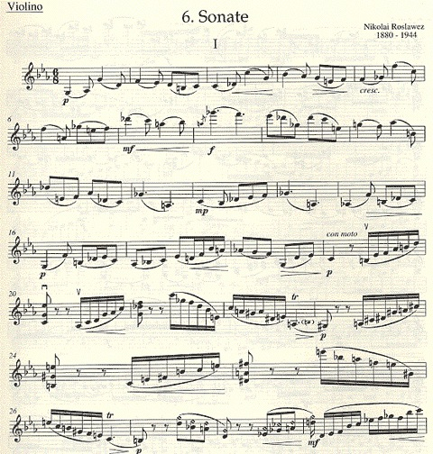 Roslawez, Nikolai: Sonate #6 (violin & piano)