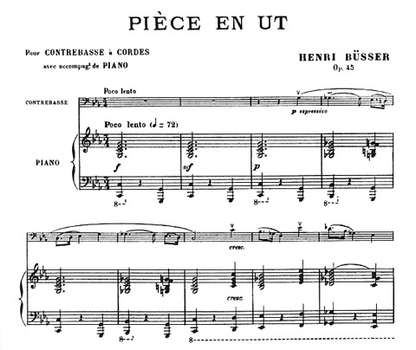 Busser, Henri: Piece in C Op.45 (bass & piano)