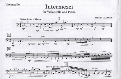 Lazarof, Henri: Intermezzi (cello & piano)