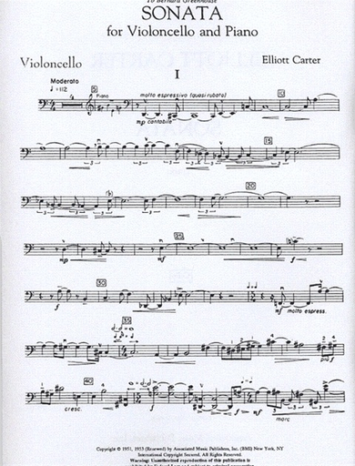 Carter, Elliott: Sonata-1948 (cello & piano)