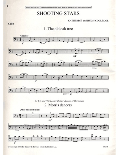 Colledge: Shooting Stars (cello)