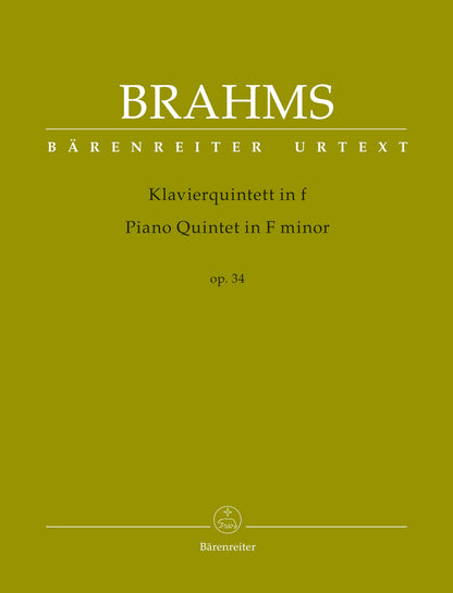 Brahms: Piano quintet in F minor Op.34 - URTEXT (violin, violin, viola, cello & piano) Barenreiter