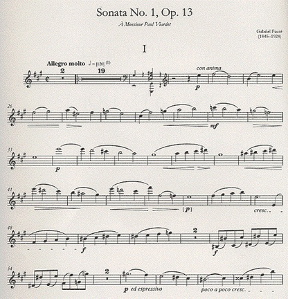 Faure, Gabriel: Sonata Op.13 No.1 in A (violin & piano)