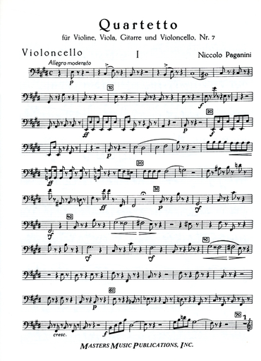 Paganini, Niccolo: Quartet No. 7 (violin, viola, cello, guitar)