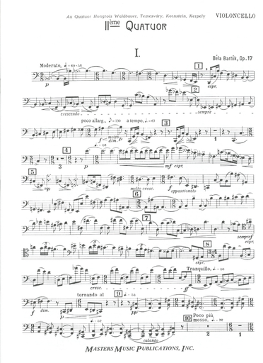 Bartok, Bartok: String Quartet No.2 Op.17 (set of parts)