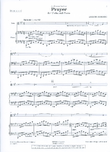 Harberg, Amanda: Prayer (viola & piano) Theodore Presser
