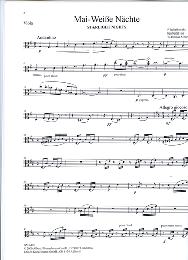 Tchaikovsky, P.I.: The Seasons, Vol.2 for String Quartet (set of parts)