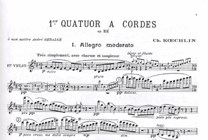 Koechlin, Charles: Quartet No.1 in D (string quartet)