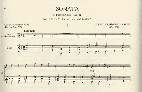Handel, G.F.: Sonata in F Major Op.1 No. 11 for violin & guitar