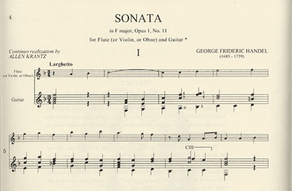 Handel, G.F.: Sonata in F Major Op.1 No. 11 for violin & guitar