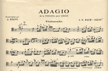 Bach (Silvy): Adagio in A minor - TRANSCRIBED (cello & piano/organ)