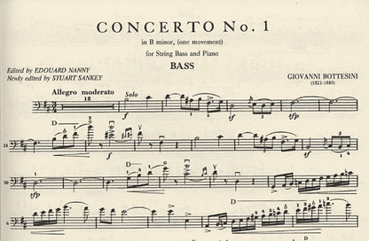 Bottesini, Giovanni (Sankey): Concerto #1 in B minor (bass & piano)