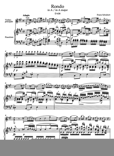 Schubert, Franz (Kube): Rondo in A D438 (violin & piano) Barenreiter Urtext