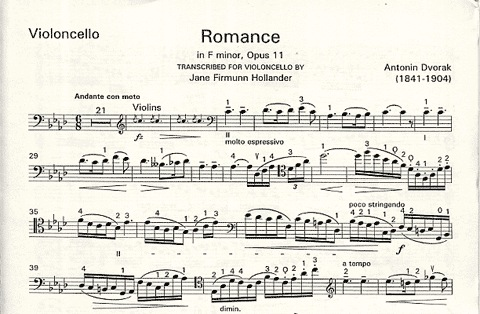 Dvorak, A. (Hollander): Romance in F minor Op.11 (cello & piano)