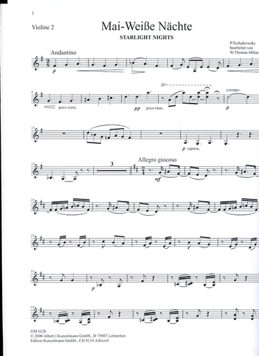 Tchaikovsky, P.I.: The Seasons, Vol.2 for String Quartet (set of parts)