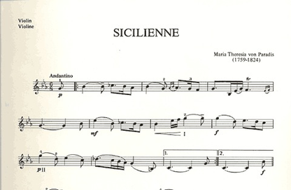 Paradis, Maria Theresa (Dushkin): Sicilienne (violin or cello & piano)