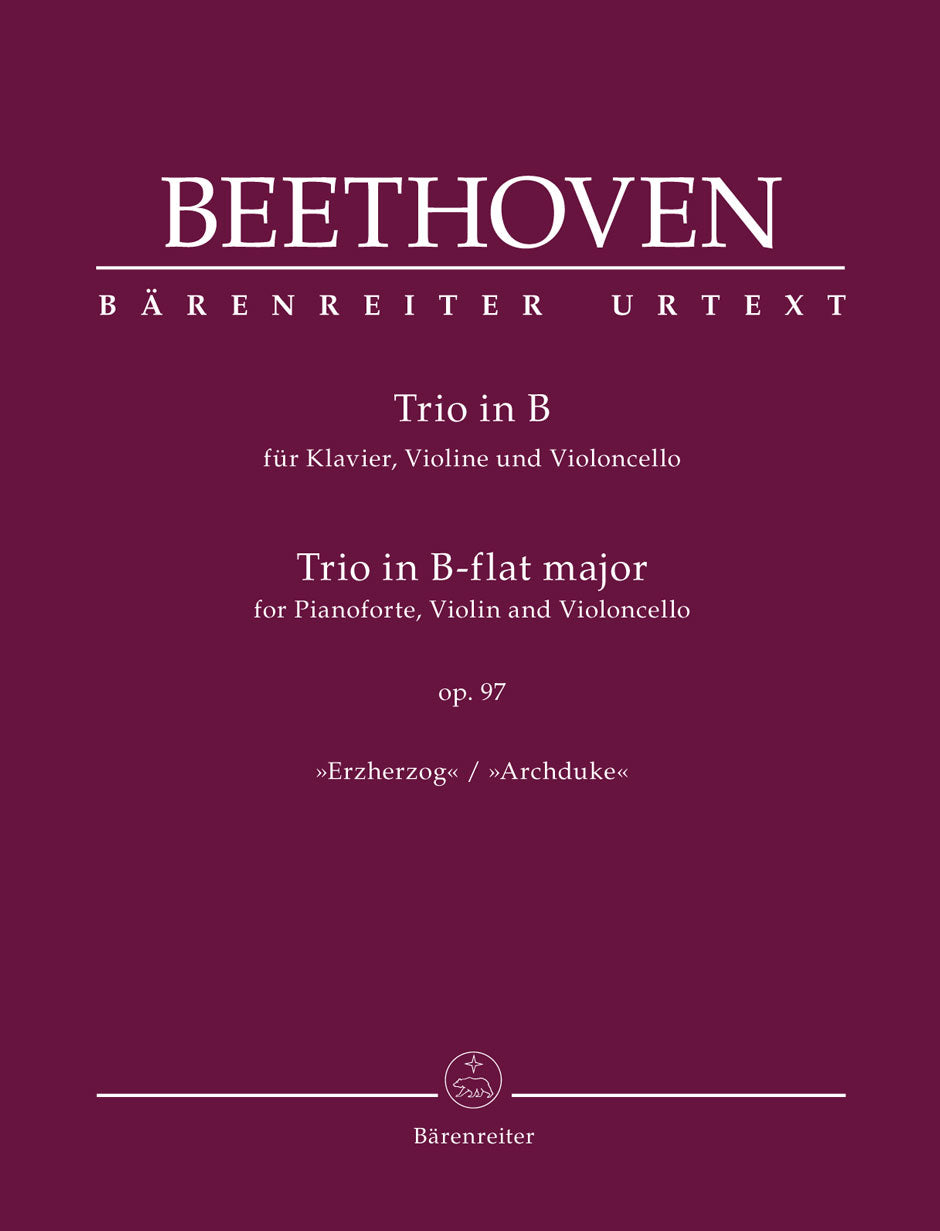 Beethoven, L. (Del Mar): Trio in B-flat major, op. 97 (violin, cello, piano) Barenreiter Urtext