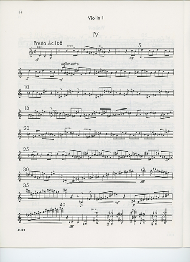 Schuman, William.: String Quartet No. 4 (set of parts)