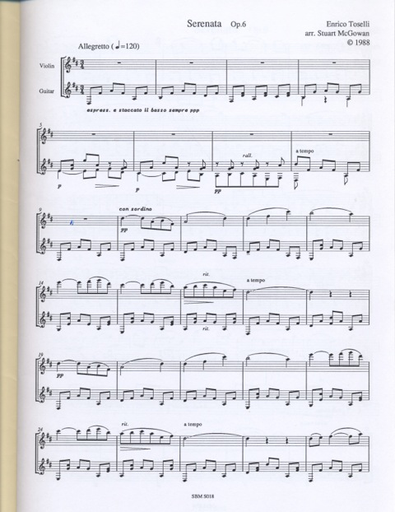 Toselli, Enrico (McGowan): Serenata Op.6 for violin & guitar
