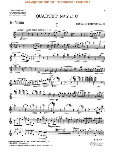 Britten, Benjamin: String Quartet no. 2, Op. 36
