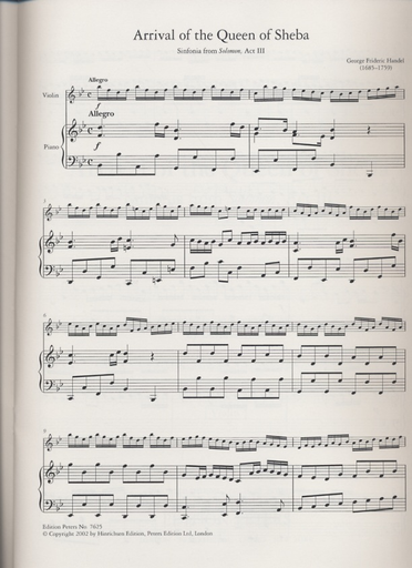 Handel, G.F.: Arrival of the Queen of Sheba (Violin & Piano)